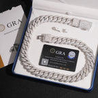 18mm Cuban Chain Pavé Mosaic Setting New Lock — Moissanite, 925 Silver