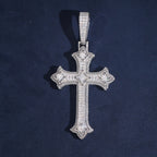 Arrow Tip Cross Pendant — Moissanite, 925 Silver