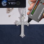 Arrow Tip Cross Pendant — Moissanite, 925 Silver
