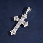 Arrow Tip Cross Pendant — Moissanite, 925 Silver