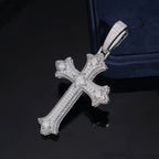 Arrow Tip Cross Pendant — Moissanite, 925 Silver