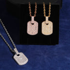 Baguette Tag Pendant — Moissanite, 925 Silver