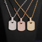 Baguette Tag Pendant — Moissanite, 925 Silver