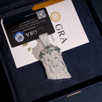 Emerald Crown Jesus Pendant — Moissanite, 925 Silver