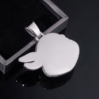 Pink Cartoon Monkey Pendant — Moissanite, 925 Silver