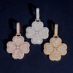 Pavé Clover Pendant — Moissanite, 925 Silver