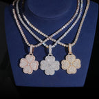 Pavé Clover Pendant — Moissanite, 925 Silver