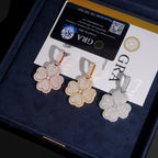 Pavé Clover Pendant — Moissanite, 925 Silver