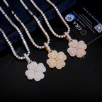 Pavé Clover Pendant — Moissanite, 925 Silver