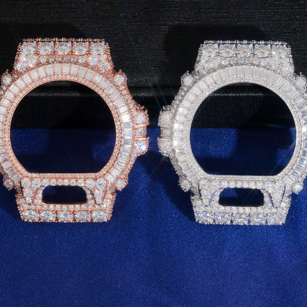 GShock DW6900 Baguette Bezel — Moissanite, 925 Silver