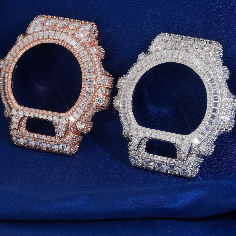GShock DW6900 Baguette Bezel — Moissanite, 925 Silver