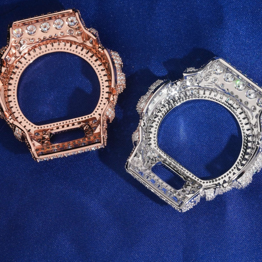 GShock DW6900 Baguette Bezel — Moissanite, 925 Silver