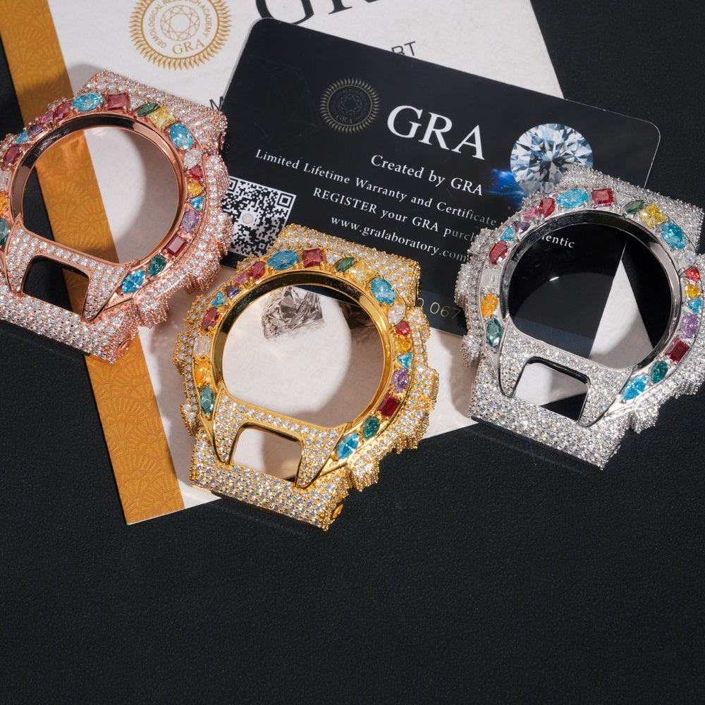 GShock DW6900 Rainbow Bezel — Moissanite, Zinc
