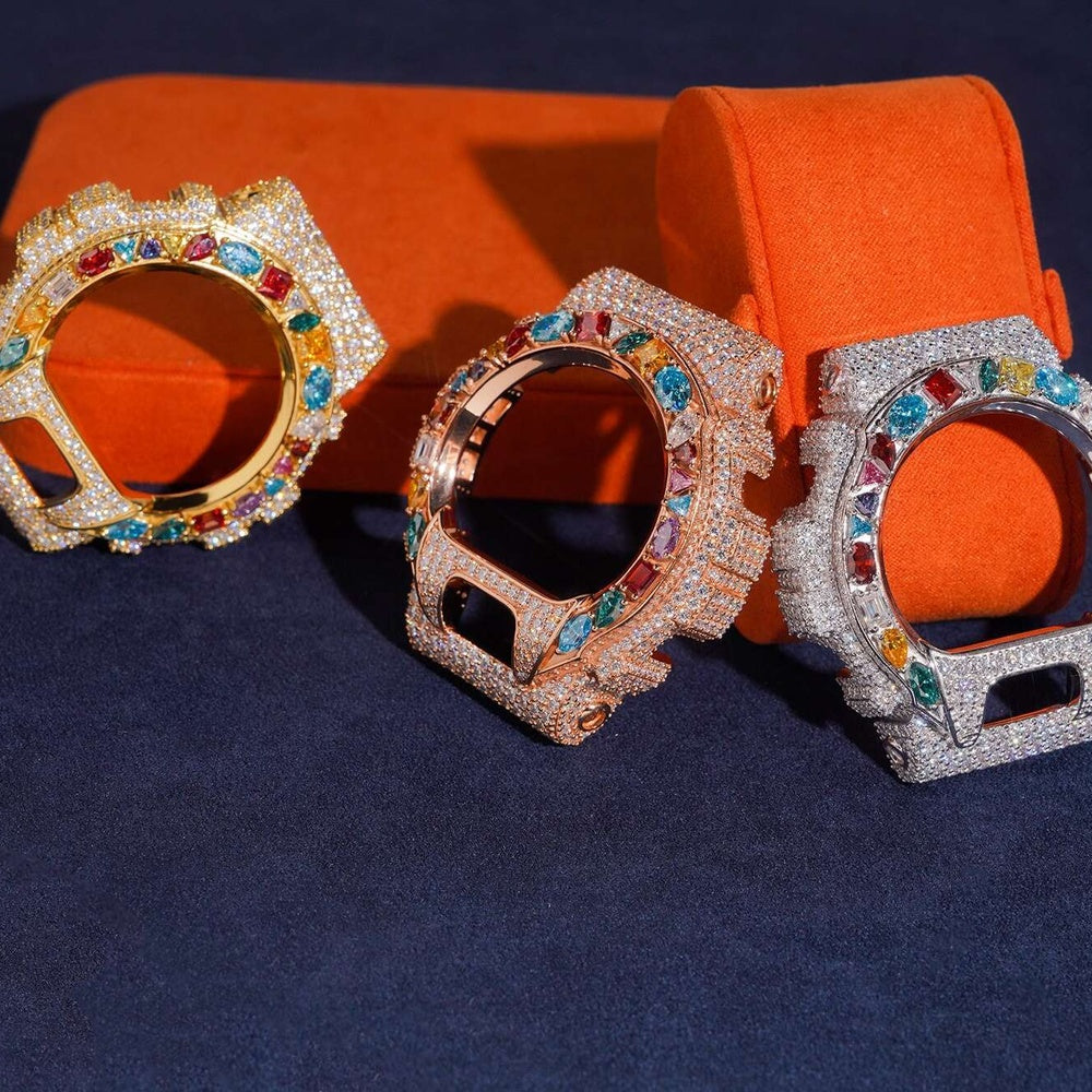 GShock DW6900 Rainbow Bezel — Moissanite, Zinc