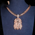 Half-Polished Jesus Piece — Moissanite, 925 Silver