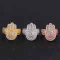 Hamsa Hand Ring — Moissanite, 925 Silver