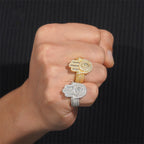 Hamsa Hand Ring — Moissanite, 925 Silver