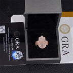 Hamsa Hand Ring — Moissanite, 925 Silver