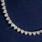 Heart Cut Tennis Chain — Moissanite, 925 Silver