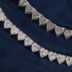 Heart Cut Tennis Chain — Moissanite, 925 Silver