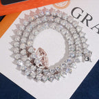 Heart Cut Tennis Chain — Moissanite, 925 Silver