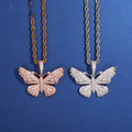 Iced Butterfly Pendant — Moissanite, 925 Silver