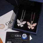 Iced Butterfly Pendant — Moissanite, 925 Silver