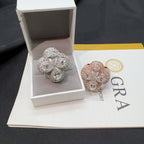 Iced Clover Statement Ring — Moissanite, 925 Silver