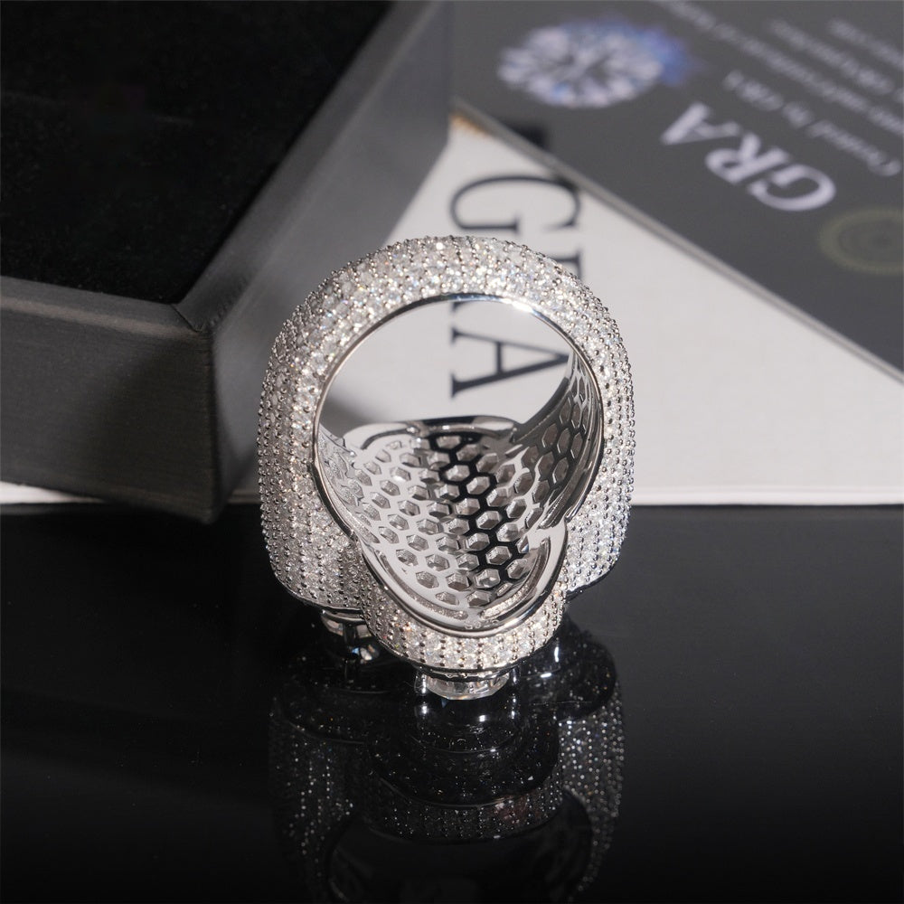 Iced Clover Statement Ring — Moissanite, 925 Silver
