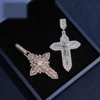Iced Crucifix Pendant — Moissanite, 925 Silver