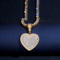 Iced Heart Pendant — Moissanite, 925 Silver