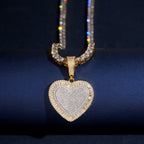 Iced Heart Pendant — Moissanite, 925 Silver