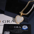 Iced Heart Pendant — Moissanite, 925 Silver