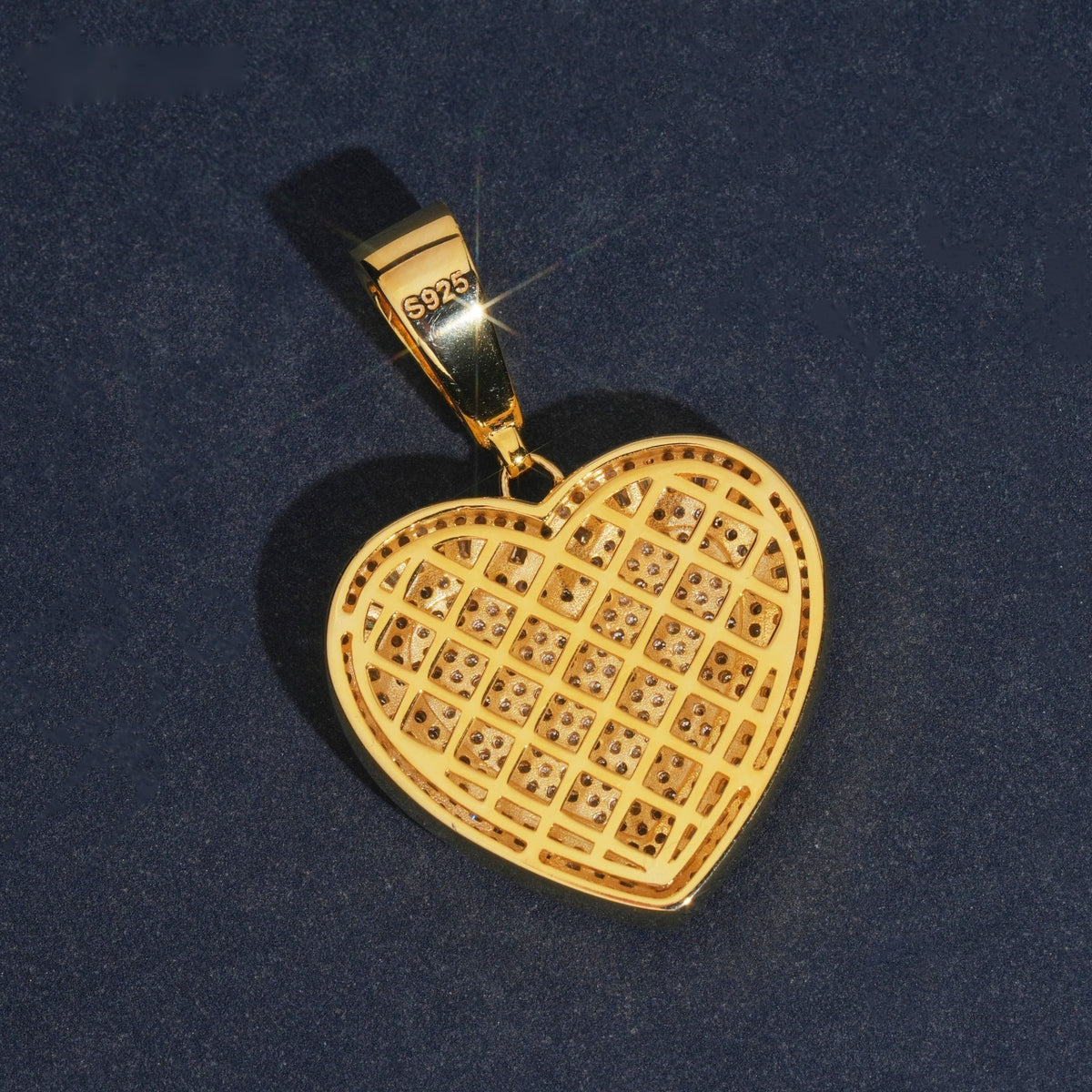 Iced Heart Pendant — Moissanite, 925 Silver