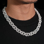Iced Infinity Link Chain — Moissanite, 925 Silver