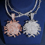 Iced Medusa Head Pendant — Moissanite, 925 Silver