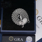 Iced Rooster Pendant — Moissanite, 925 Silver