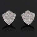 Iced Shield Stud Earrings Screw Back — Moissanite, 925 Silver