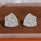 Iced Shield Stud Earrings Screw Back — Moissanite, 925 Silver