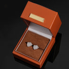 Iced Shield Stud Earrings Screw Back — Moissanite, 925 Silver