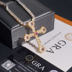 Iced Thorn Cross Pendant — Moissanite, 925 Silver