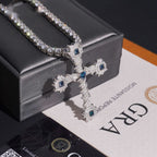 Iced Thorn Cross Pendant — Moissanite, 925 Silver
