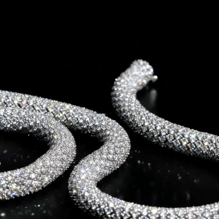 Iced Tube Chain — Moissanite, 925 Silver