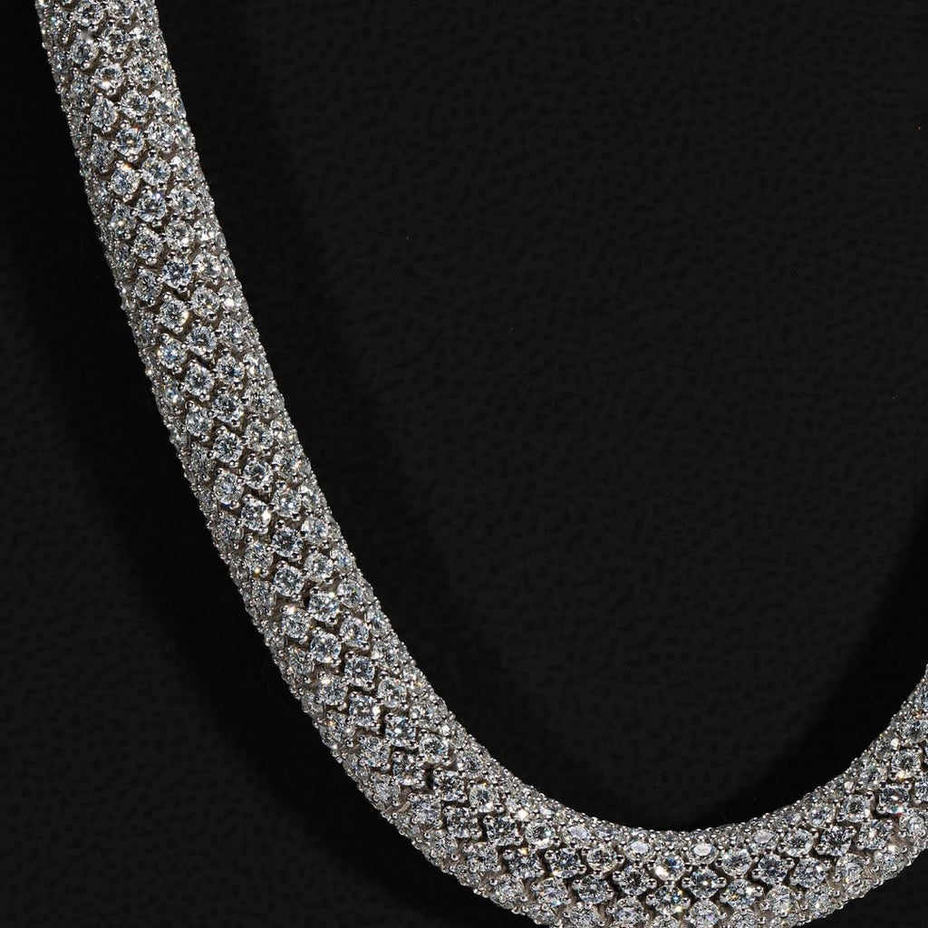 Iced Tube Chain — Moissanite, 925 Silver