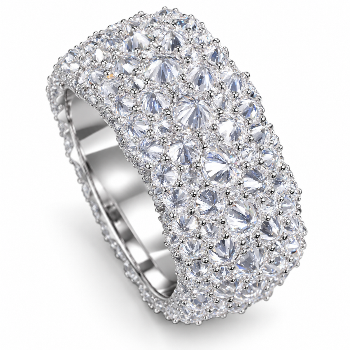 Iced Men's Ring IV — Moissanite, 925 Silver