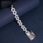 Infinity Baguette Link Bracelet — Moissanite, 925 Silver