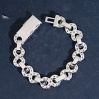 Infinity Baguette Link Bracelet — Moissanite, 925 Silver