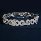 Infinity Halo Link Bracelet — Moissanite, 925 Silver