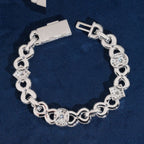 Infinity Halo Link Bracelet — Moissanite, 925 Silver