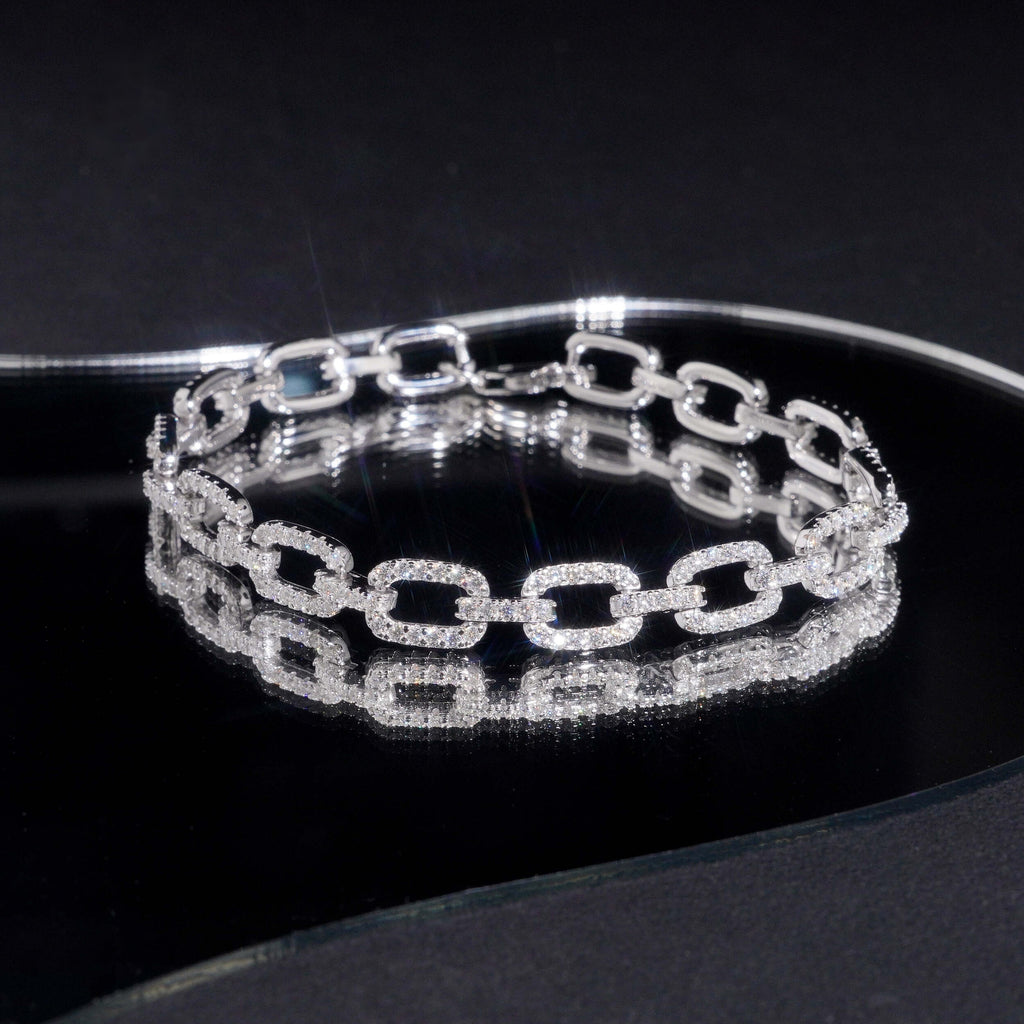 Infinity Link Bracelet — Moissanite, 925 Silver